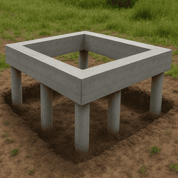 Высокий ростверк по сваям 400×600